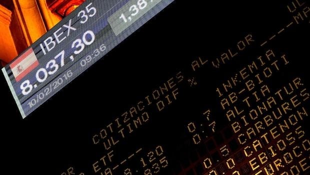 Pantalla de la Bolsa de Madrid