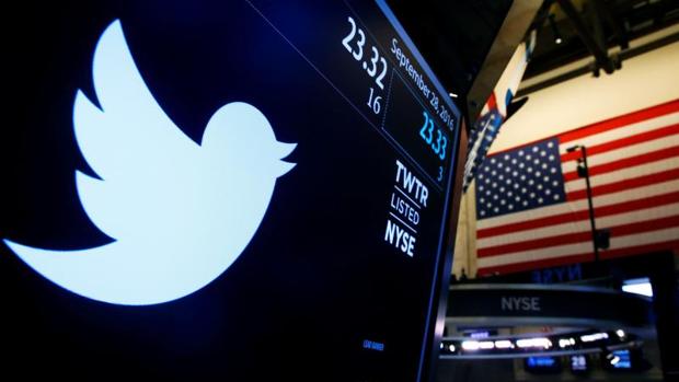 Logo de Twitter en la Bolsa de Nueva York