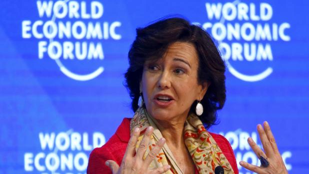 Ana Botín, presidenta del Banco Santander, ayer en Davos
