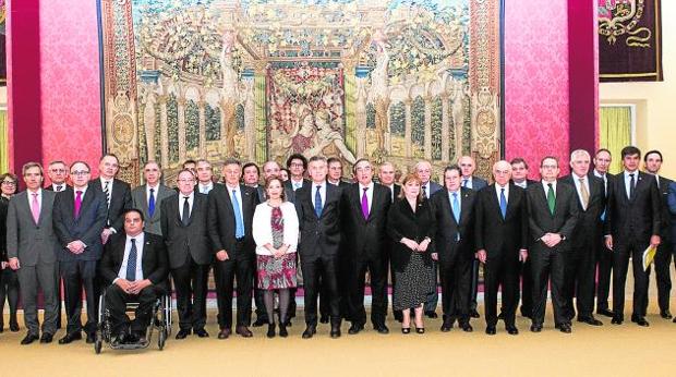 Foto de familia del desayuno en el Palacio del Pardo