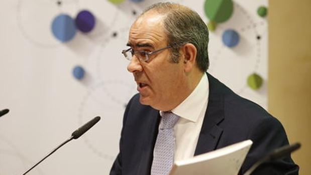 Ignacio Araluce, presidente del Foro Nuclear, esta mañana