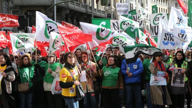Imagen de archivo de una manifestación de funcinoarios