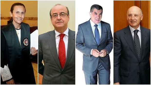 Cuatro de los quince candidatos: Pilar de la Oliva, Jesús M. Barrientos, Lorenzo del Río y Vicente Bouco