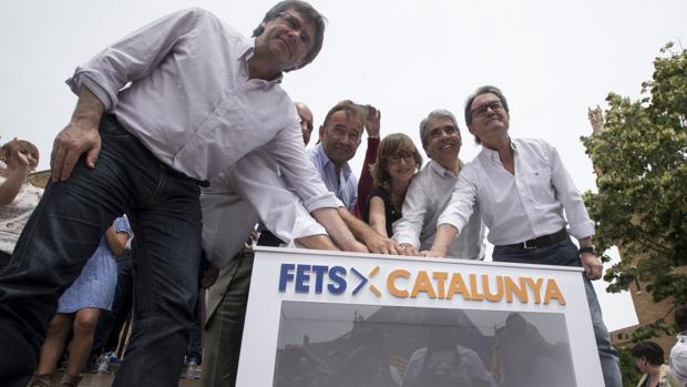 Acto de campaña de CDC, ayer en Barcelona