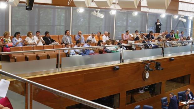 Numerosos alcaldes de la región asistieron ayer al Pleno de la Asamblea