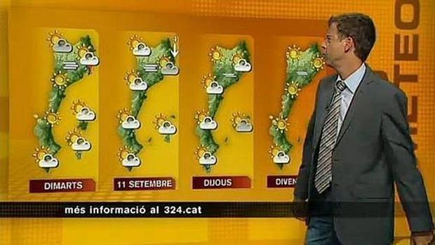 Imagen de un informativo de TV3 con el mapa de los «países catalanes»