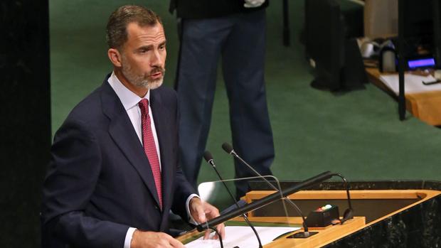 Don Felipe, durante su intervención en la Asamblea General de Naciones Unidas, el pasado mes de septiembre