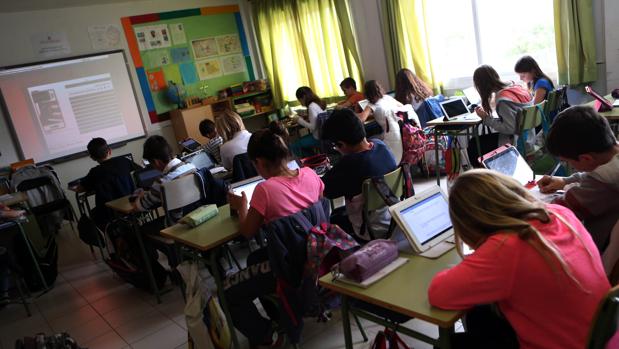 Alumnos de un colegio de Las Rozas