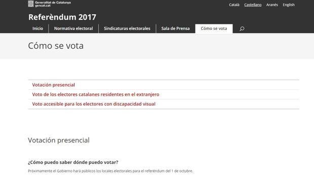 Pantalla de la anterior web del referéndum
