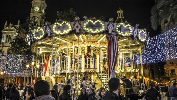Detalle de la iluminación navideña del pasado año