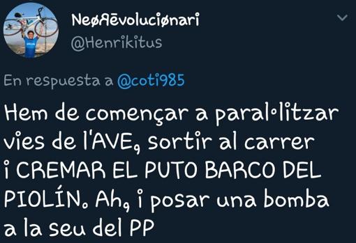 Otro de los polémicos tuits