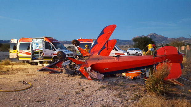 Los dos aparatos tras el accidente en el aeródromo de Mutxamel (Alicante)