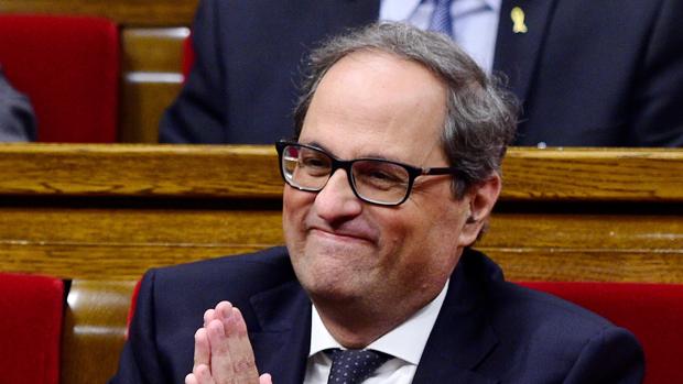 Quim Torra, este lunes, en el Parlament