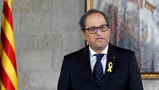 Quim Torra, el jueves, durante la toma de posesión como presidente de la Generalitat