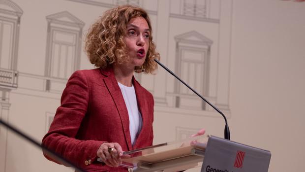 La ministra de Política Territorial, Meritxell Batet, en su rueda de prensa el miércoles en la Generalitat