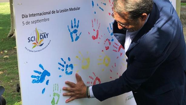 El consejero de Sanidad, durante el acto celebrado en el hospital de Parapléjicos este miércoles