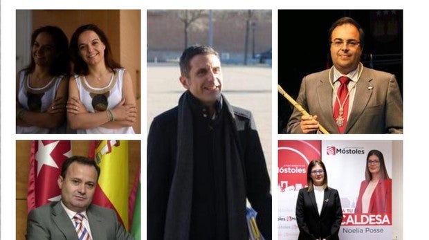 En la imagen, arriba a la izquierda, Sara Hernández; abajo, Ángel Viveros; en el medio, Javier Rodríguez; arriba a la derecha, Santiago Llorente, y abajo a la derecha, Noelia Posse
