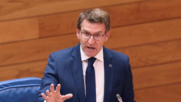 El presidente de la Xunta, Alberto Núñez Feijóo, en el Parlamento