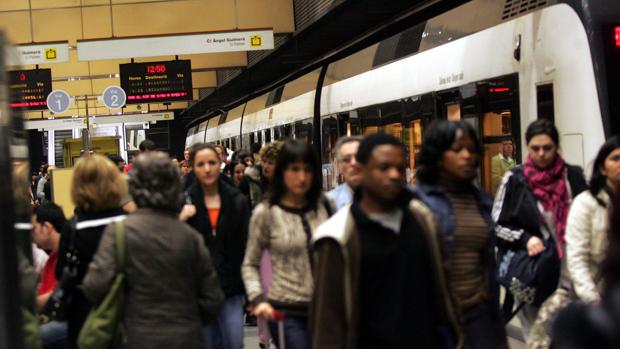 Imagen de archivo de una huelga del Metro de Valencia