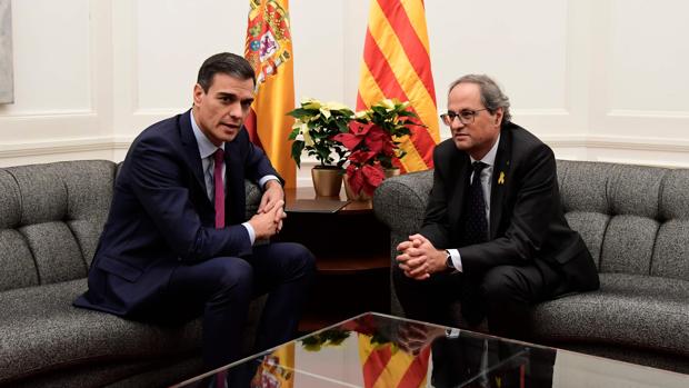 Pedro Sánchez y Quim Torra