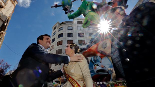 Pablo Casado, en su visita a las Fallas de Valencia