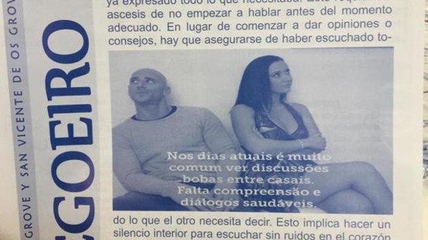 Imagen de la hoja parroquial con la fotografía de la polémica