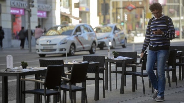 Terraza de un local en Gran Vía