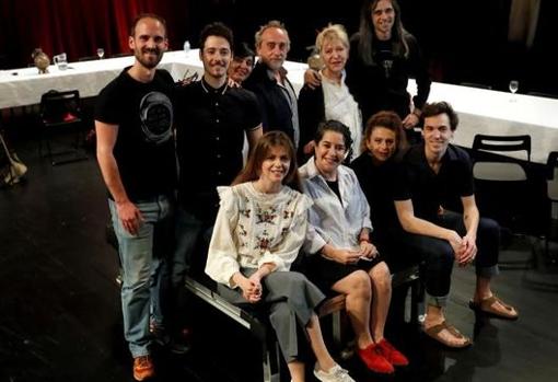 Los actores que protagonizan la obra «El banquete» de la Compañía Nacional de Teatro Clásico