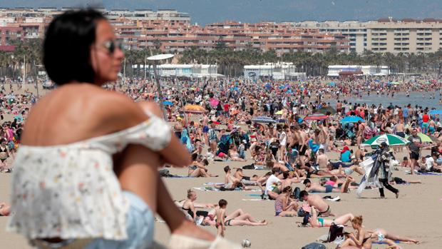 Imagen tomada este Domingo de Ramos en la playa de Las Arenas de Valencia