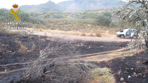 Imagen de uno de los incendios en los que tuvo que actuar la Guardia Civil en Ciudad Real