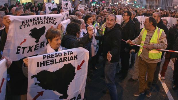 Manifestación de apoyo a los presos etarras