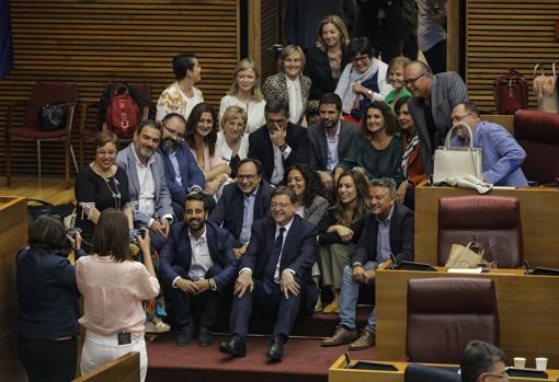 Imagen del grupo socialista en las Cortes Valencianas