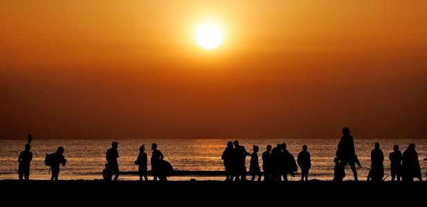 Imagen tomada este lunes en la playa de Las Arenas de Valencia