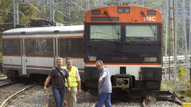 Imagen de archivo de un tren descarrilado entre Postbou y Barcelona en el año 2019