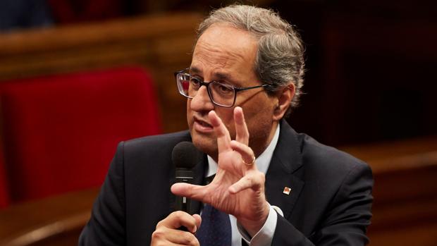 El presidente de la Generalitat, Quim Torra, en el Parlament