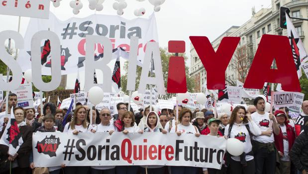 Manifestación en Madrid contra la despoblación celebrada en marzo