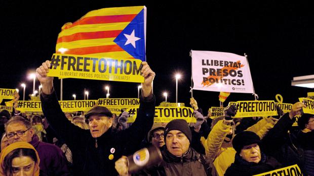 Manifestación independentista en Gerona