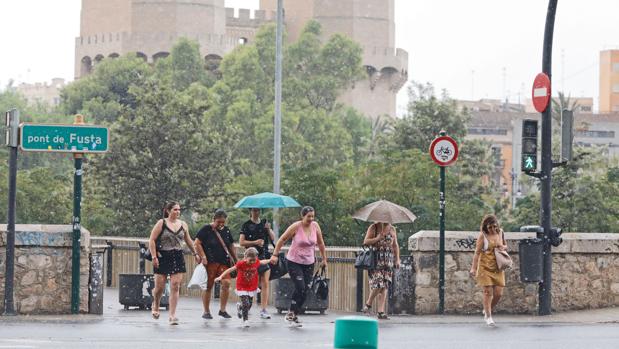 Imagen de archivo de un día de lluvia en Valencia