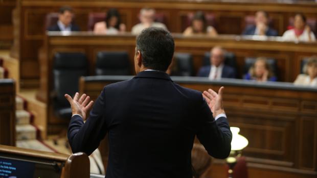 Pedro Sánchez, ayer en el Congreso