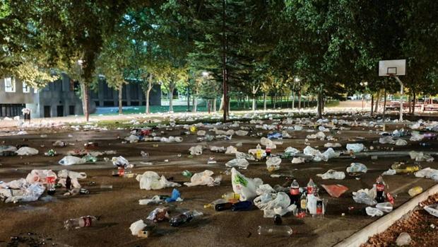 Estado en el que quedó el Parque de los Viveros tras el desalojo