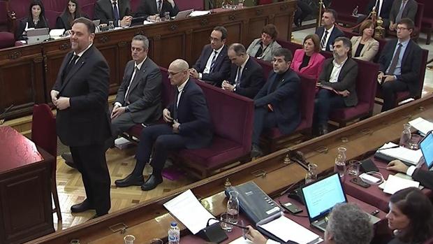 Banquillo de los acusados del juicio del «procés»