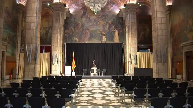 Vista del Salón Sant Jordi dentro del Palau de la Generalitat
