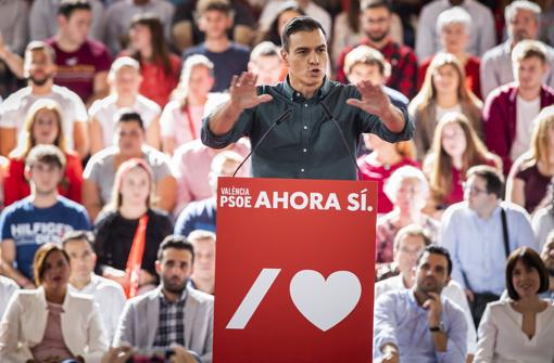 Imagen de Pedro Sánchez tomada este sábado en Mislata (Valencia)