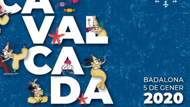 Cartel promocional de la cabalgata en la ciudad de Badalona