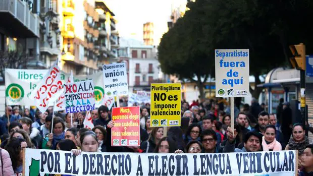 Imagen de la manifestación celebrada este sábado en Orihuela (Alicante)