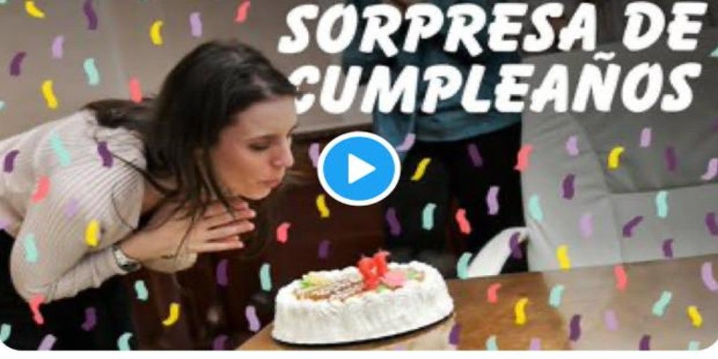 El «show» de Irene Montero: tarta sorpresa y el bebé a cuestas