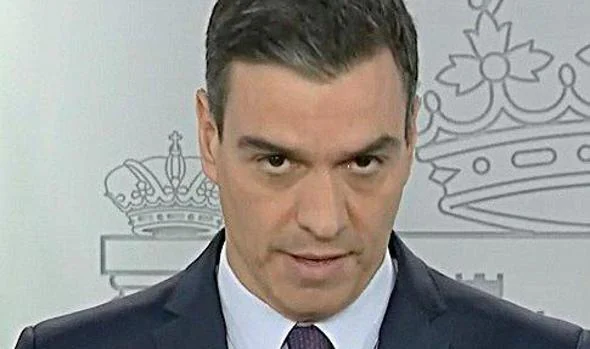 Pedro Sánchez, ayer, durante su comparecencia en La Moncloa