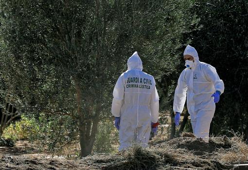 Image of Civil Guard agents working at the scene of the events in March 2019