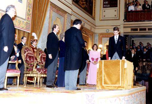 Oath of the then Prince Felipe, on January 30, 1986