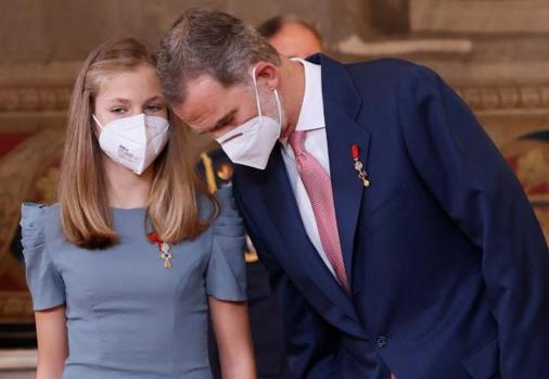 Felipe VI and the Princess of Asturias, in a ceremony at the Royal Palace of Madrid
